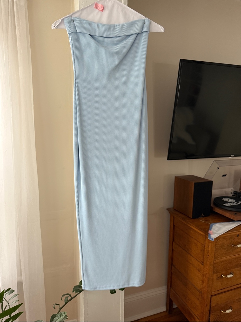 Light Blue Strapless Maxi Dress